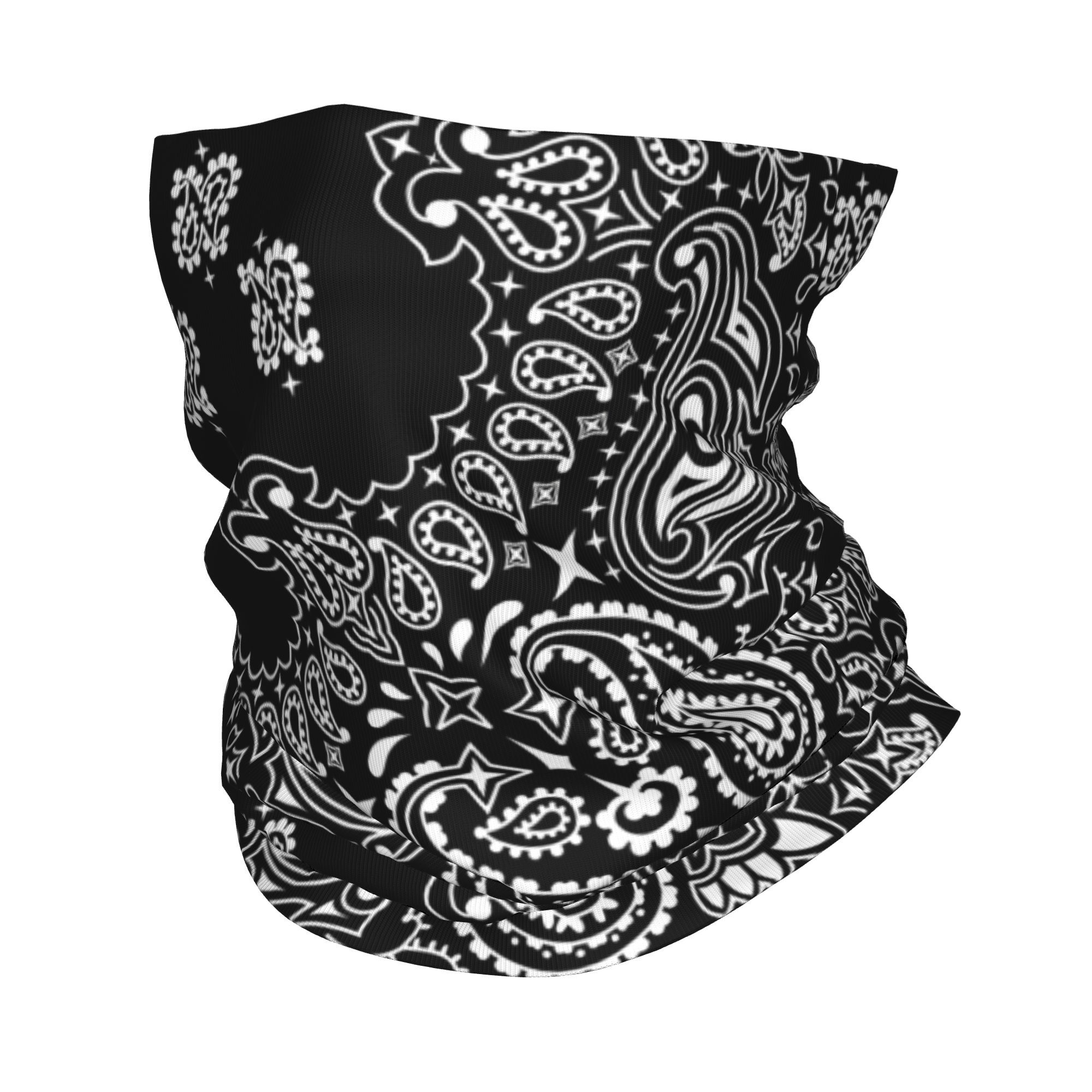 Bandana Blank White - Kustom Hitam dan Putih Paisley Bandana