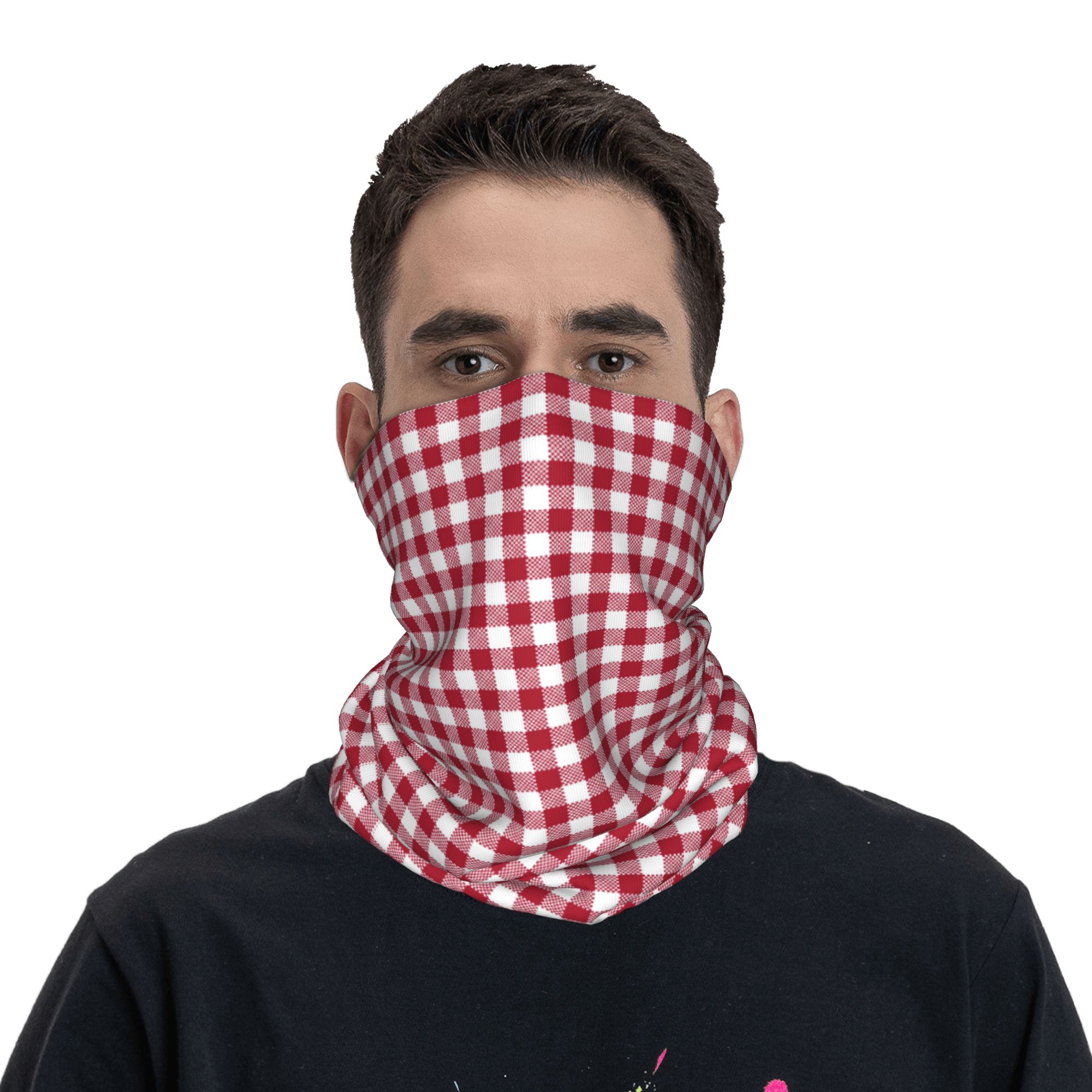 Bandana Leher Motif Kotak-kota - Bandana Blank White ulasan dan harga